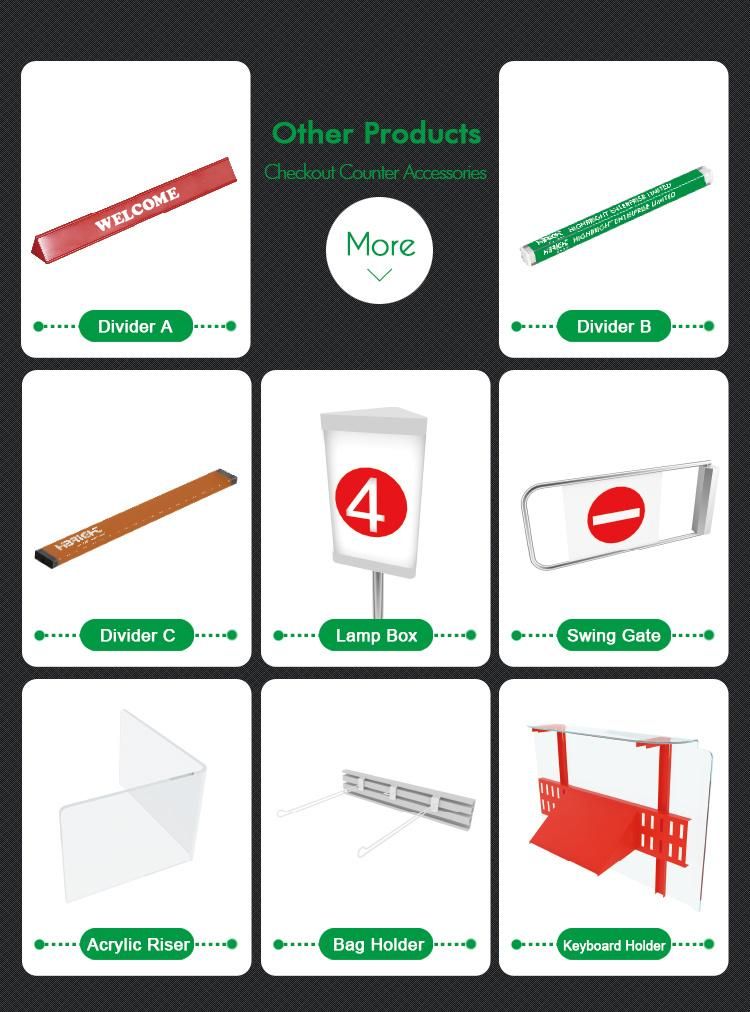 Standard Supermarket Checkout Counter with Conveyor Belt