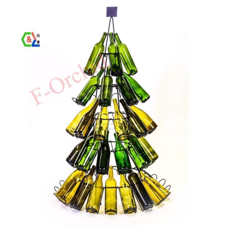 60 Bottle Christmas Tree Holiday Metal Beverage Wine Rack Beverage Display Rack
