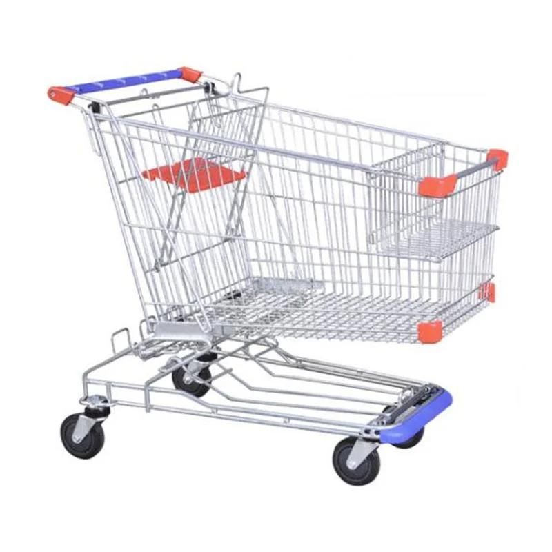 Supermarket Plastic Shopping Trolley Shopping Hand Trolley Size PP Mall Shopping Trolley