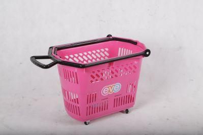 35L Supermarket Plastic Roll Shopping Basket Trolley