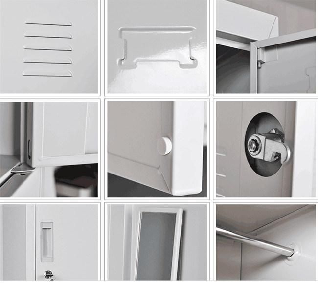 Three Tier Metal Steel Storage Cabinet Wardrobe Locker