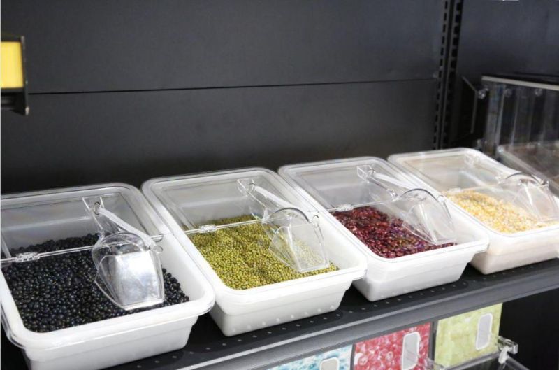 Self Serve Containers Scoops Tongs Bulk Food Bin with White Tub