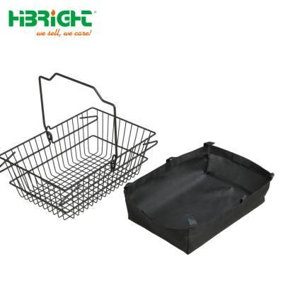 Supermarket Wire Metal Shopping Basket with Bag