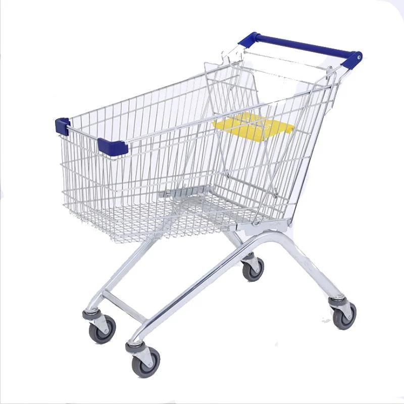 Shopping Cart Manufacturer Four Wheels Supermarket Metal Shopping Trolley