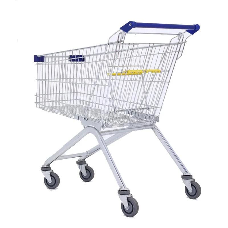 Shopping Cart Manufacturer Four Wheels Supermarket Metal Shopping Trolley