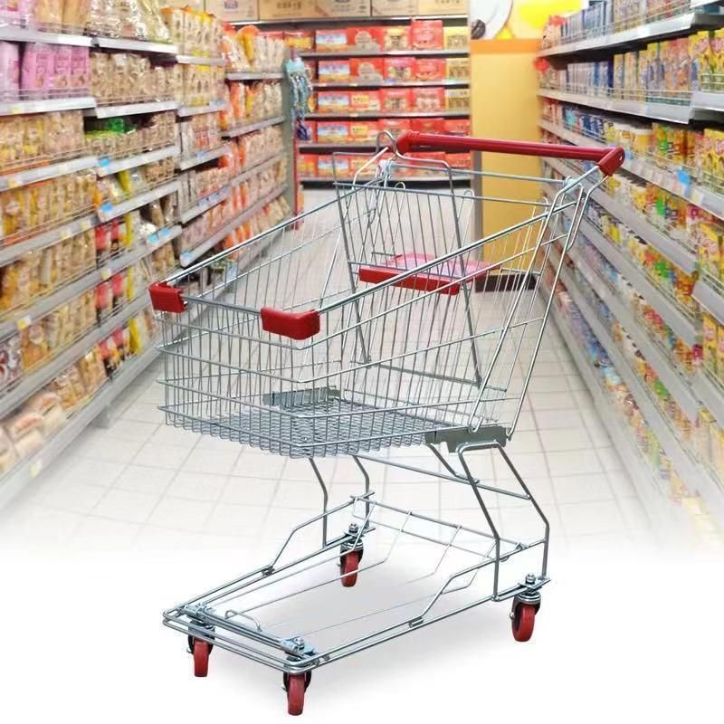 Cheap Shopping Trolleys Metal Steel Supermarket Shopping Carts Small Grocery Shopping Trolley