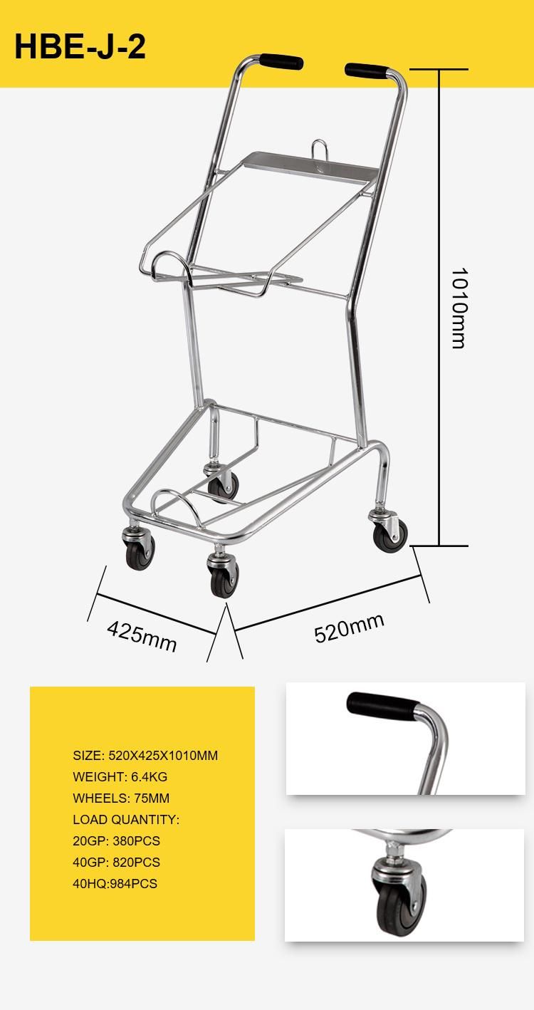 Steel Material Unfolding Double Basket Shopping Cart