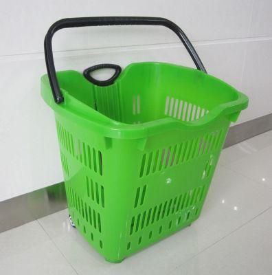 Zc-11 High-Quality New Plastic Shopping Trolley Basket Plastic Shopping Carts