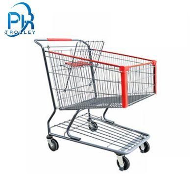 Large-Capacity Four-Wheel American Supermarket Shopping Trolley