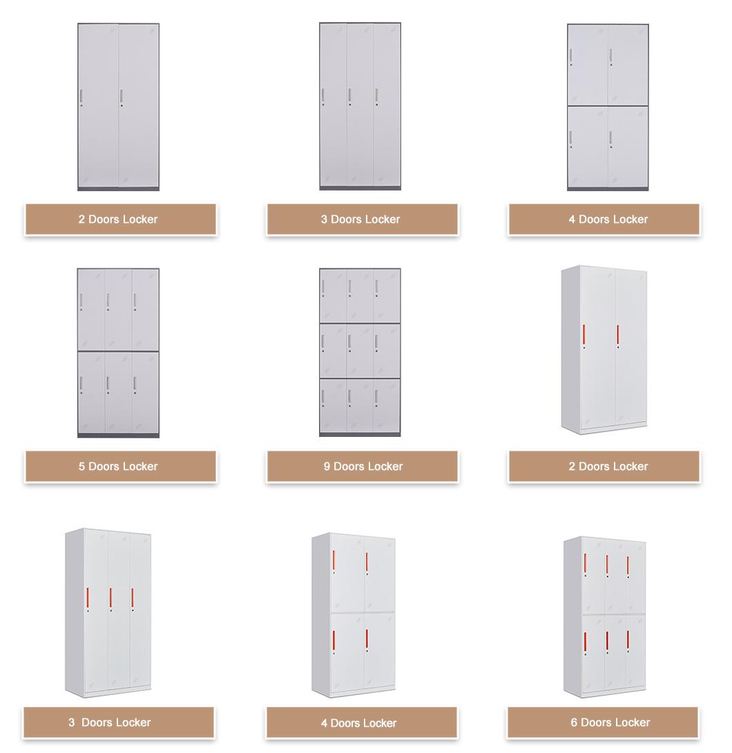 Grey Color Steel Locker Almirah Wardrobe 3 Door