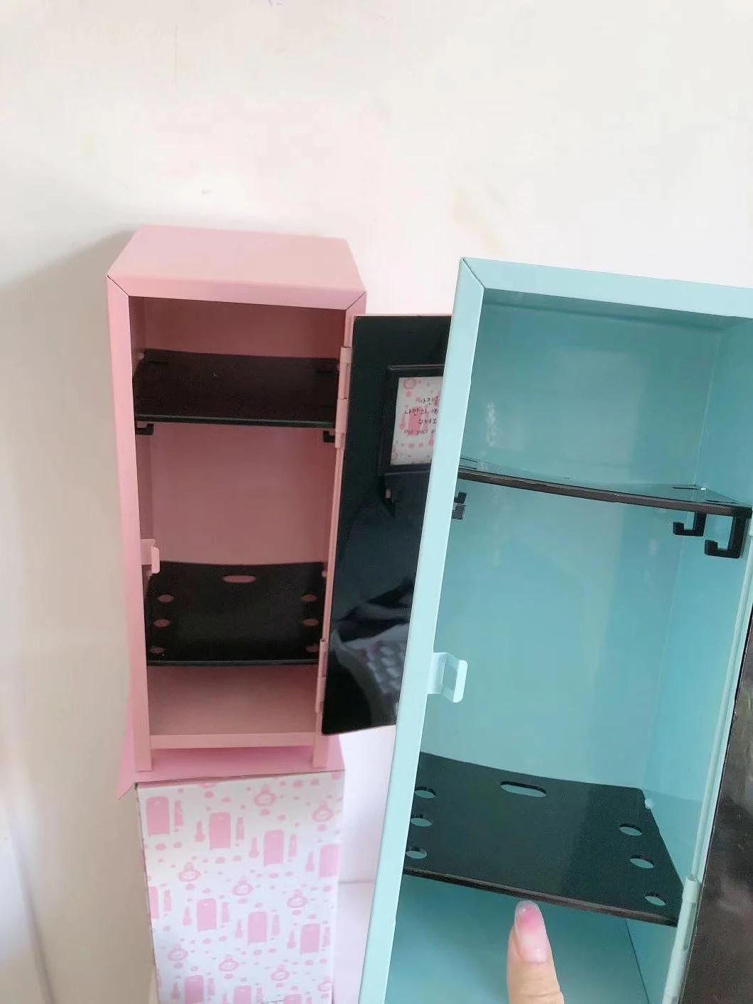 Single Lockable Iron Metal 100 Stick Hockey Gym Desktop Small Pink Mini Desk Locker Toy Lockers