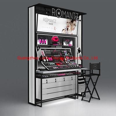Customized Makeup Kiosk Wooden Furniture Designs Cosmetic Display Showcase for Sale