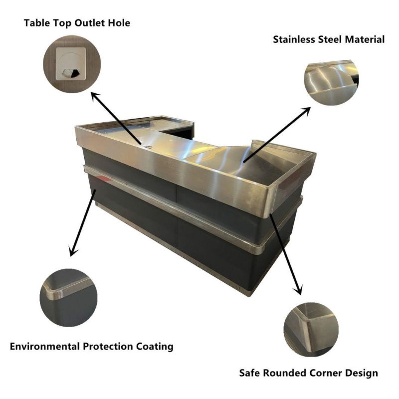 Checkout Desk Stainless Steel Checkout Counter