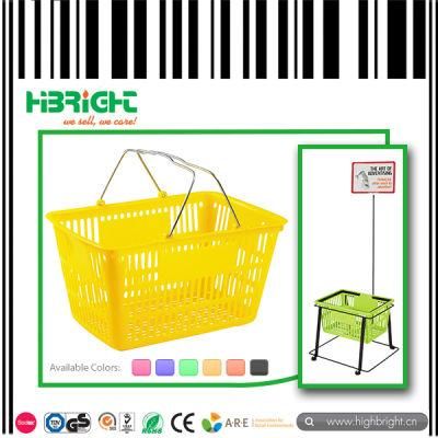 Hand Held Plastic Shopping Basket for Supermarket