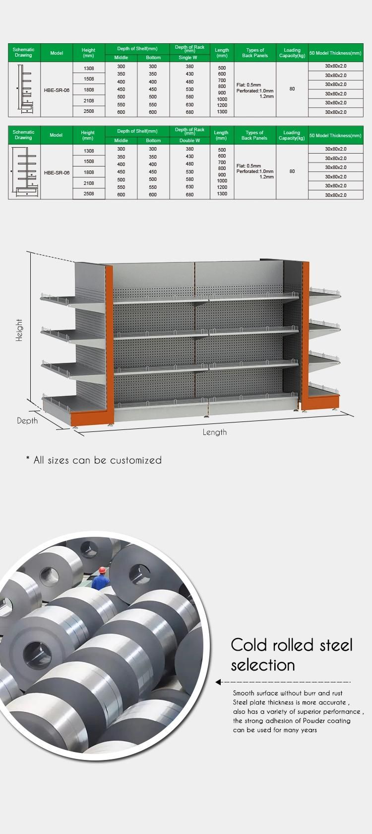 Heavy Duty Metal Supermarket Display Shelf