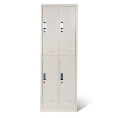 Kd Metal 4 Door Storage Locker with Shelf and Hanger for Changing Room