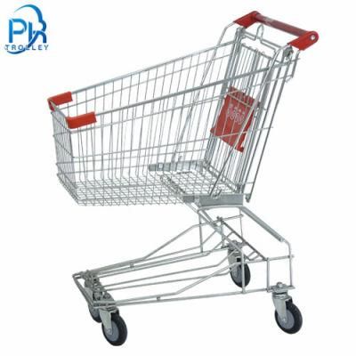 100L Grocery Store Steel Trolley Supermarket Shopping Cart Trolley