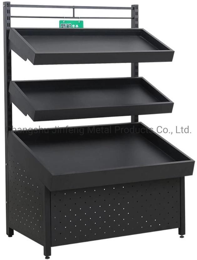Supermarket Equipment Three Layers Metal Shelf Display Standfor Fruit and Vegetable