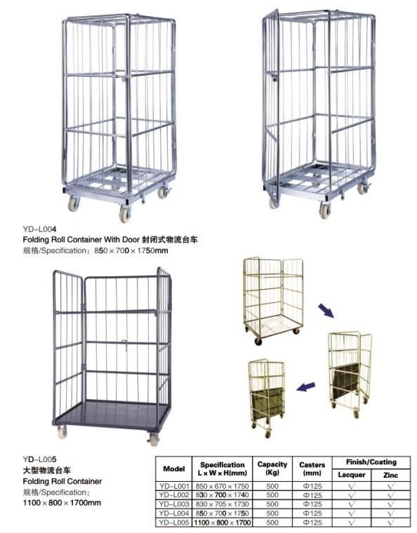 Folding Roll Container Cage Storage Trolley (YD-L)