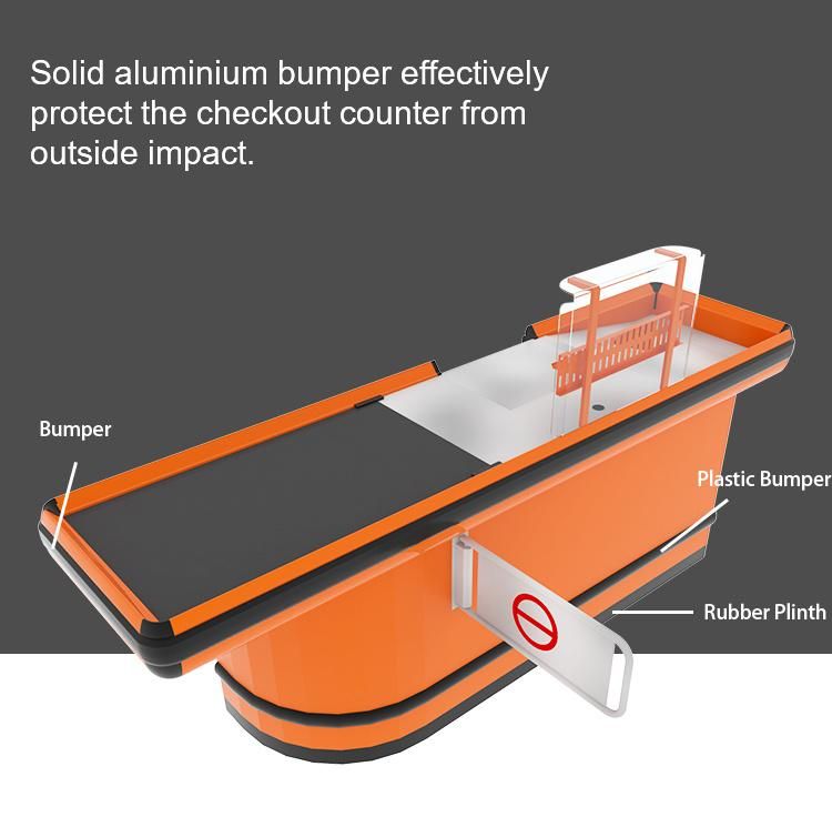 Checkout Counter with Electric Belt for Supermarket