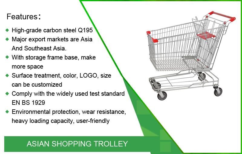 Trade Assurance 100L American Type Metal Supermarket Shopping Cart