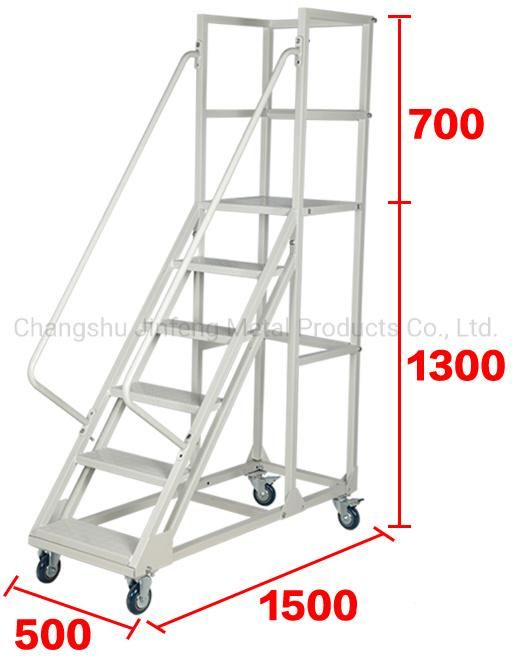 Warehouse Step Ladder Movable Platform Step Ladder Cart