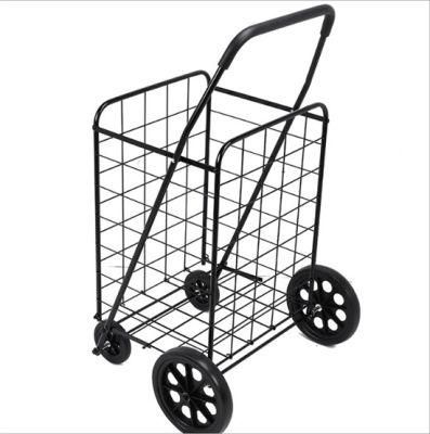 China Factory Extra Large Folding Metal Shopping Trolley Cart with 109L Volume