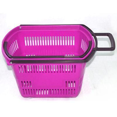 Hot Selling Single Handle Supermarket Plastic Shopping Basket Trolley