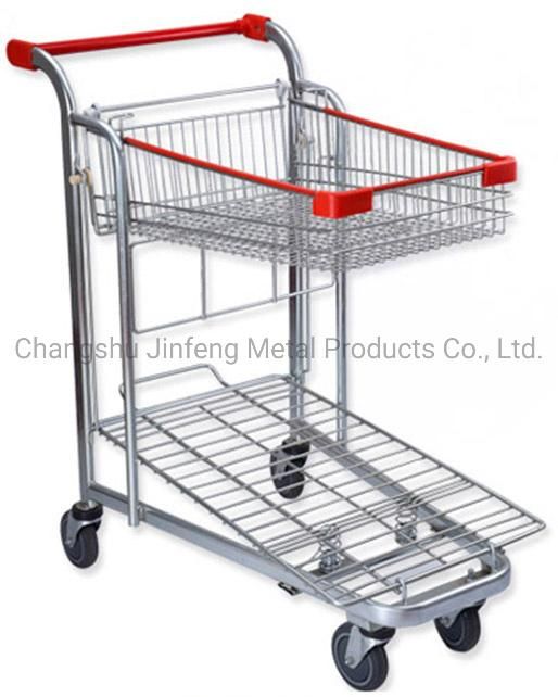 Promotional Retail Inventory Wholesale Folding Grocery Shopping Cart Trolleys
