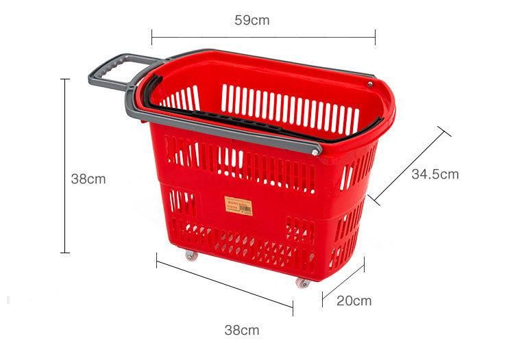 Plastic Basket Shopping Carts Trolley 75L