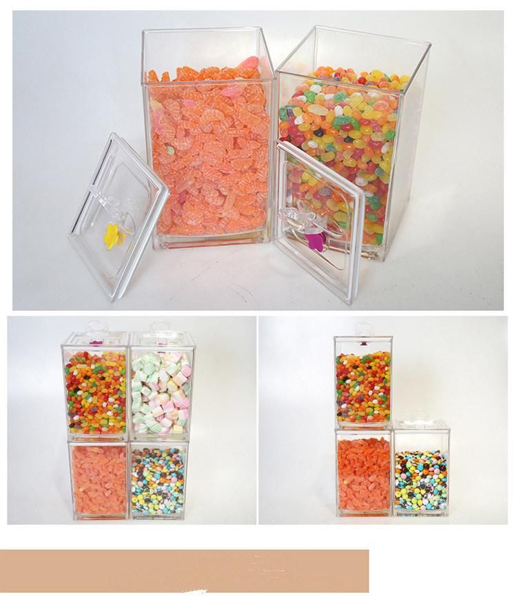 High Clear Acrylic Airtight Candy Bin for Supermarket