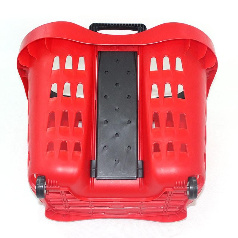 Retractable Handle Plastic Shopping Basket (ZC-13)