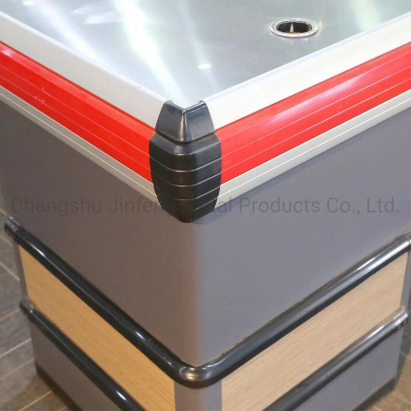 Cash Counter Electric Checkout Counter with Motor and Conveyor Belt