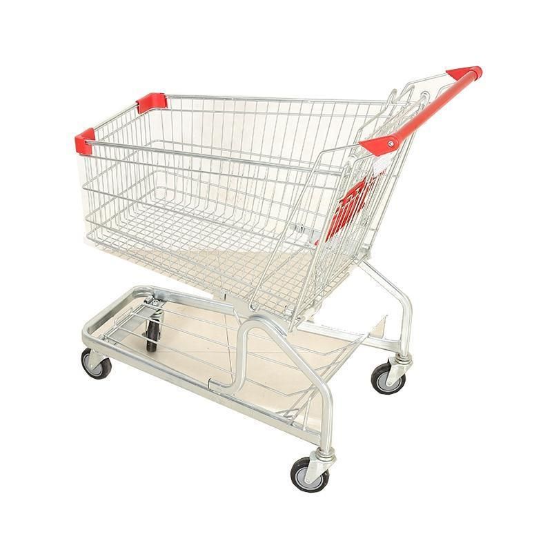 Supermarket Equipment European Style Metal Shopping Cart Trolley with Seat