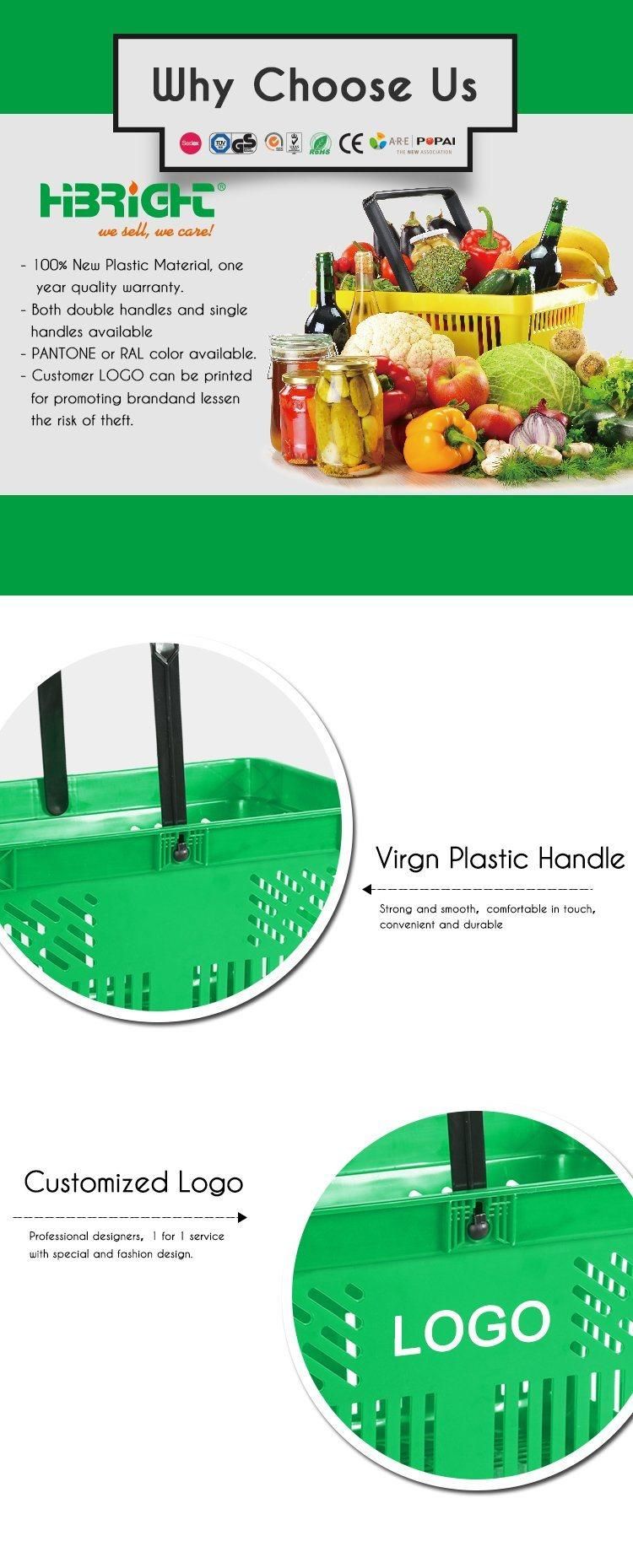 Wholesale Recyclable Handle Plastic Shopping Basket