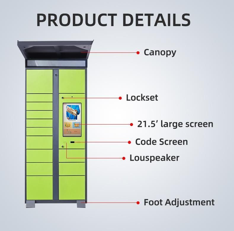 Outdoor Parcel Delivery Intelligent Controller Smart Locker for Courier and Receiver Office Building Use