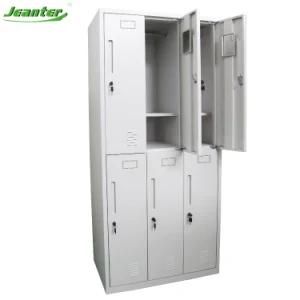 6 Door Waterproof Athlete Storage Steel Sea Locker Cabinet with Mirror
