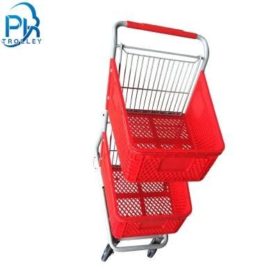 Basket Shopping Trolley with Double Layer