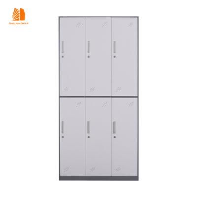 Grey 6 Doors Compartment Steel Locker Cabinet