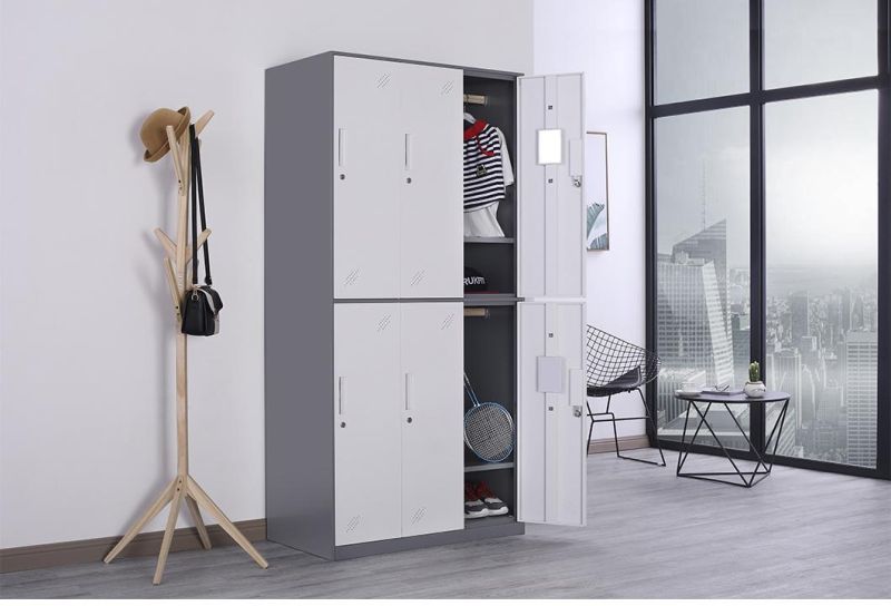 Grey 6 Doors Compartment Steel Locker Cabinet