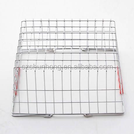 Supermarket Shopping Metal Wire Basket with Handles