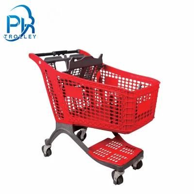 Promotional Collapsible Handcart Trolley on Wheels Plastic Trolley on Wheels with Handle
