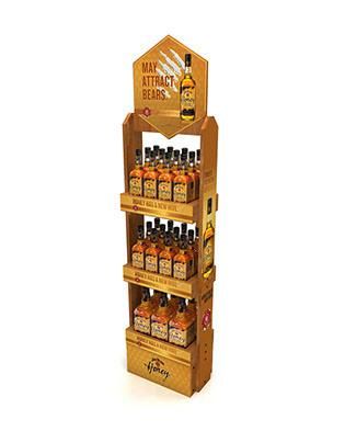 Wooden Display Stand Rack with Header