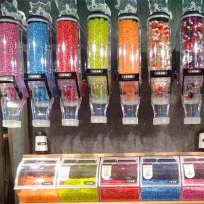 Supermarket Wall Mounted Candy Dispenser Gravity Bin Cereal Dispenser