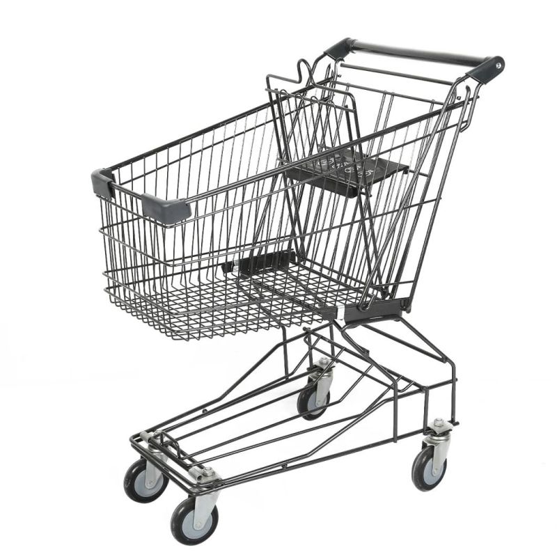 Asian Style Lightweight Quality 4 Wheel Shopping Supermarket Trolley