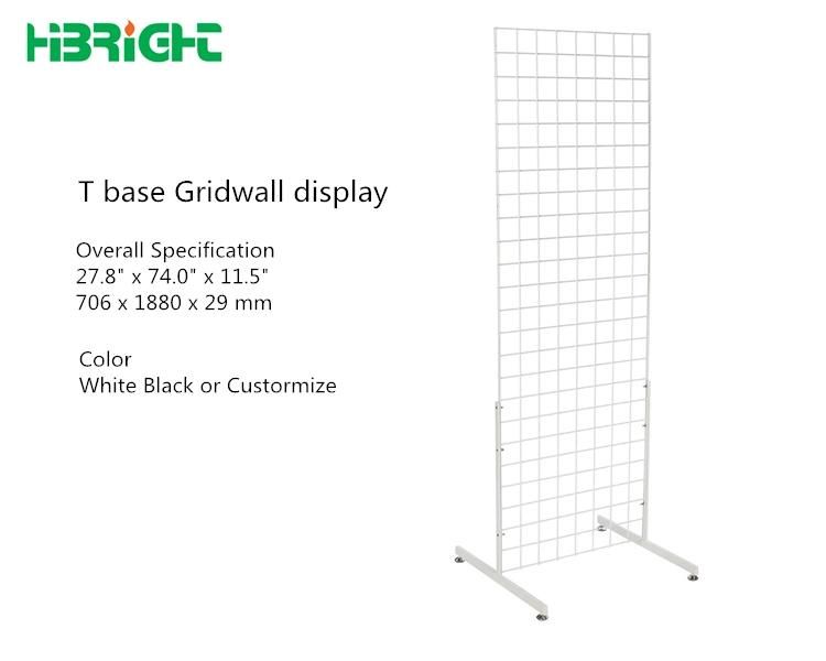 Shopping Mall Gridwall Metal Display Stand Retail Racking Units Supermarket Shelves Display Shelf
