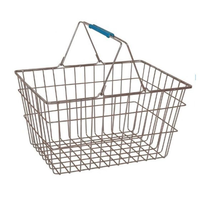 Double Handle Metal Wire Steel Mesh Shopping Basket