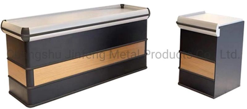 Supermarket Design Cash Register Table/Retail Metal and Wodden Checkout Counter/Money Counter