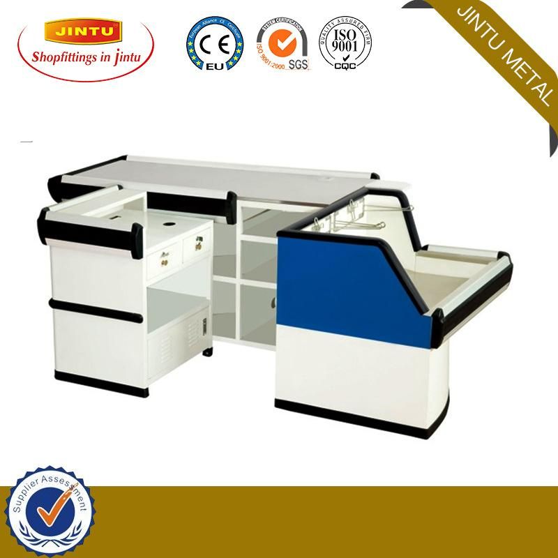 Checkout Counter with Electronic Conveyor Belt for Supermarket Manufacturer