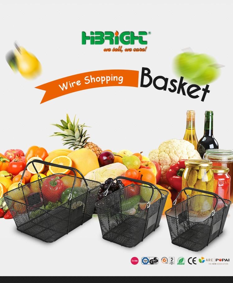 Cosmetic Grocery Store Metal Shopping Hand Basket